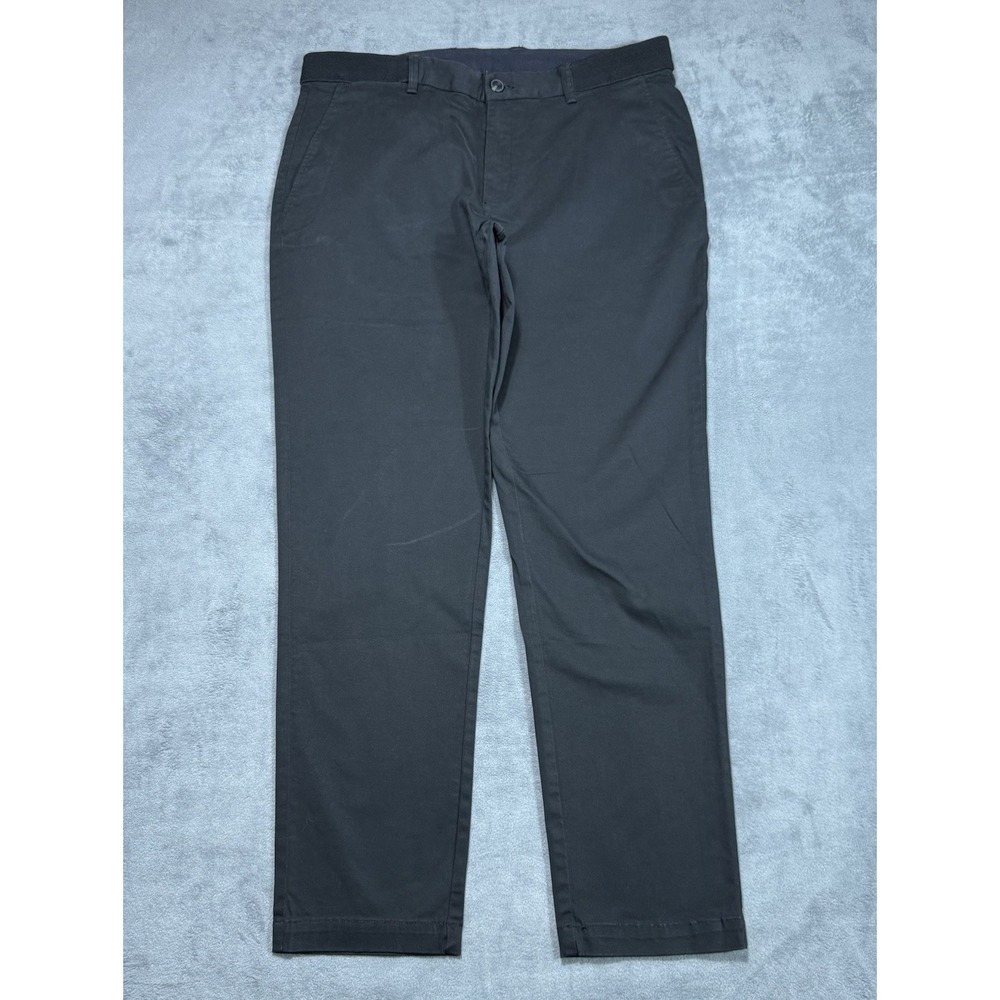 MNG Man Mango Pants Mens 34x29 Black Performance Stretch Slim Taper Normcore